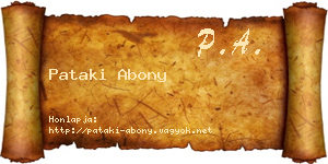 Pataki Abony névjegykártya